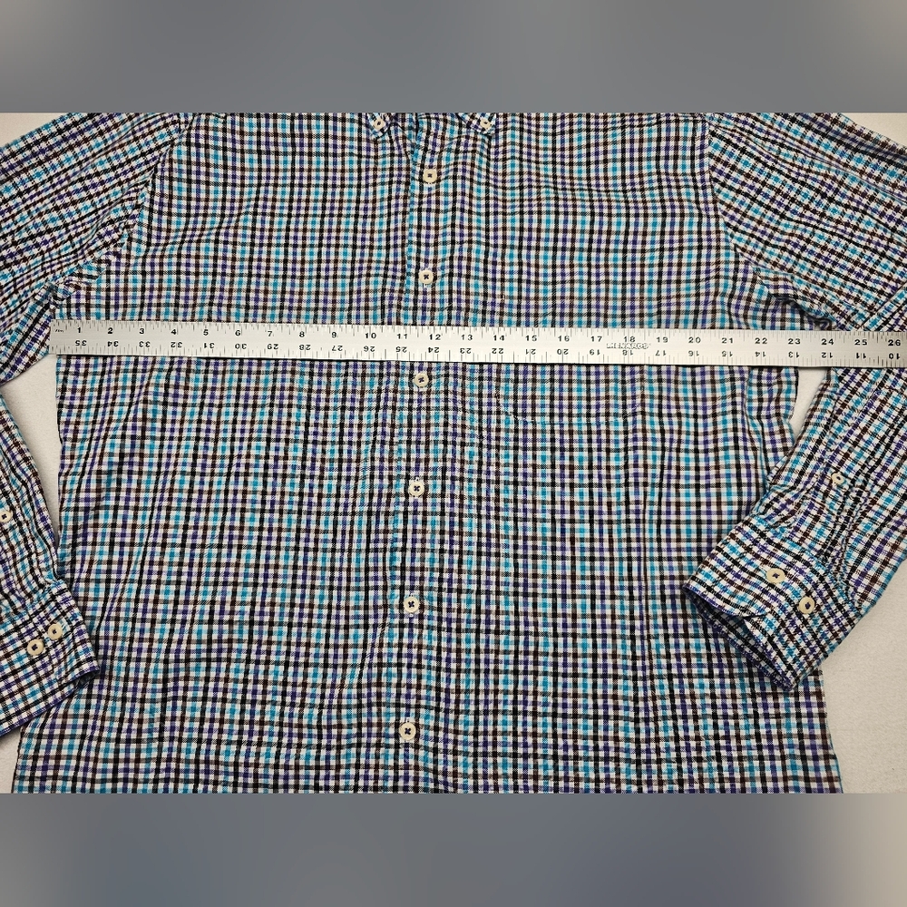 Peter Millar Crown Sport Gingham Check Long‎ Sleeve Button Down Shirt - Picture 5 of 6